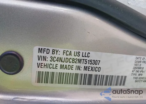 2021 Jeep Compass Limited 4X4 z USA, uszkodzony, nr VIN 3C4NJDCB2MT515307